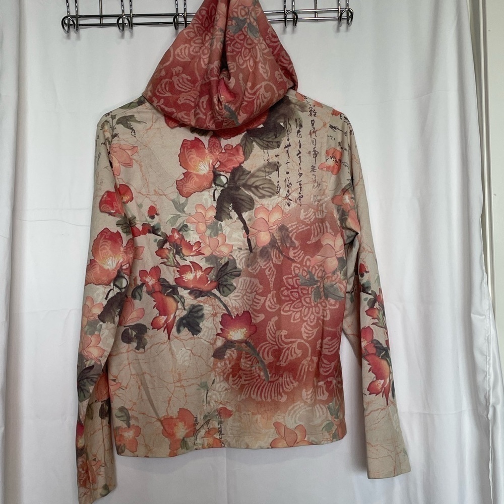 Christopher & Banks Peach floral light weight zippered jacket​​​​​​​​​​​ - Picture 4 of 7